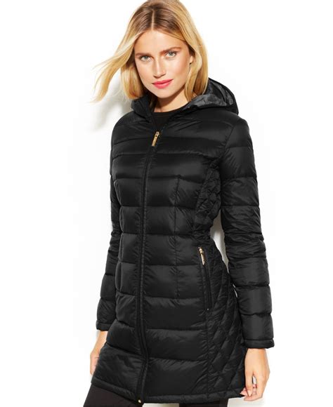 michael kors puffer coat with logo belt|Michael Kors packable down fill.